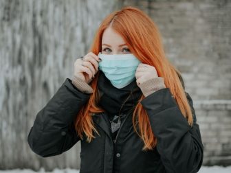 girl with a surgical mask