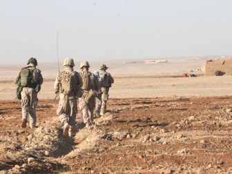 Marines and the Danish mentor team with Afghan National Army soldiers of the Shorabak Garrison Security unit, patrol to the village of Habibabad, Dec. 13. Coalition forces have been training these ANA soldiers for the last three weeks on civil affairs and security tactics.