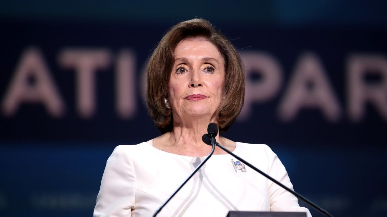 Speaker of the House Nancy Pelosi speaking with attendees at the 2019 California Democratic Party State Convention at the George R. Moscone Convention Center in San Francisco, California.