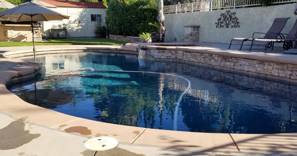 Backyard pool in California