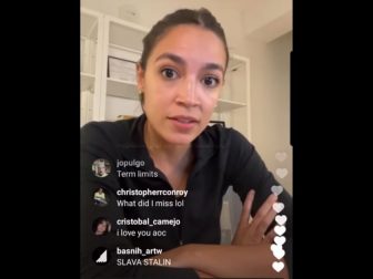 Democratic Rep. Alexandria Ocasio-Cortez of New York defends President Joe Biden’s disastrous Afghanistan withdrawal during an Instagram Live stream on Wednesday.