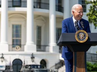President Joe Biden delivers remarks at a clean cars event, Thursday, August 5, 2021, on the South Lawn of the White House. (Official White House Photo by Adam Schultz)