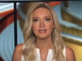 Fox News host and former U.S. press secretary Kayleigh McEnany speaks during Fox News' "Outnumbered" segment on Wednesday.