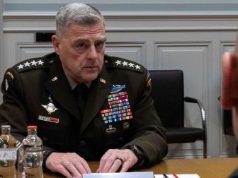 Chairman of the Joint Chiefs of Staff General Mark A. Milley meets with Switzerland Chief of the Armed Forces Lt. Gen. (select) Thomas Süssli in Bern, Switzerland, December 18, 2019. During the meeting, the two senior military leaders discussed mutual security interests between Switzerland and the United States. (DOD photo by U.S. Army Sgt. 1st Class Chuck Burden)