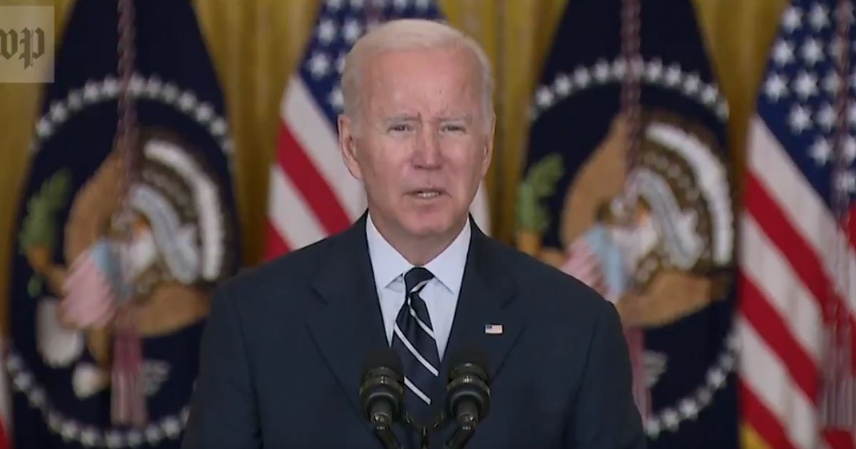 President Joe Biden delivers a speech from the White House on Thursday.