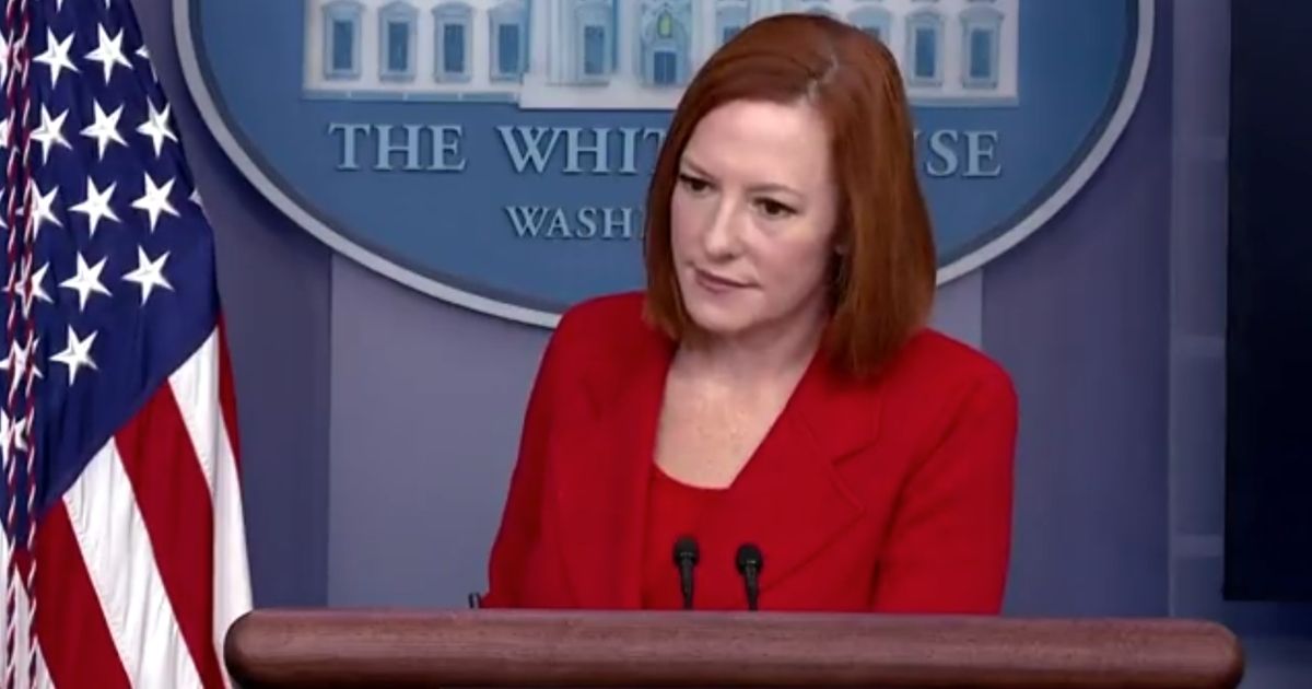 White House press secretary Jen Psaki responds to questions regarding an increase in looting in the U.S. on Thursday.
