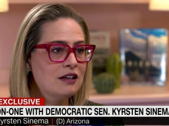 Democratic Sen. Kyrsten Sinema of Arizona speaks with CNN's Lauren Fox in an interview that aired Thursday.