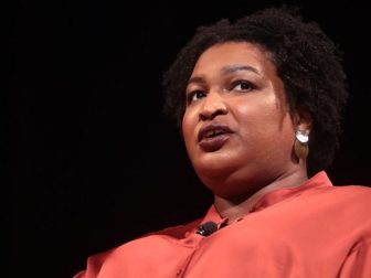 Former Minority Leader of the Georgia House of Representatives Stacey Abrams speaking with attendees at a conversation at the Mesa Arts Center in Mesa, Arizona. (Gage Skidmore / Flickr)