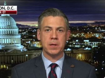 Republican Rep. Jim Banks of Indiana speaks with Fox News host Laura Ingraham on Tuesday night.