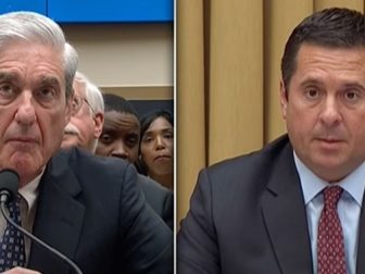 Then-GOP Rep. Devin Nunes of California questioned former FBI director Robert Mueller during the House Intelligence committee on July, 24, 2019.