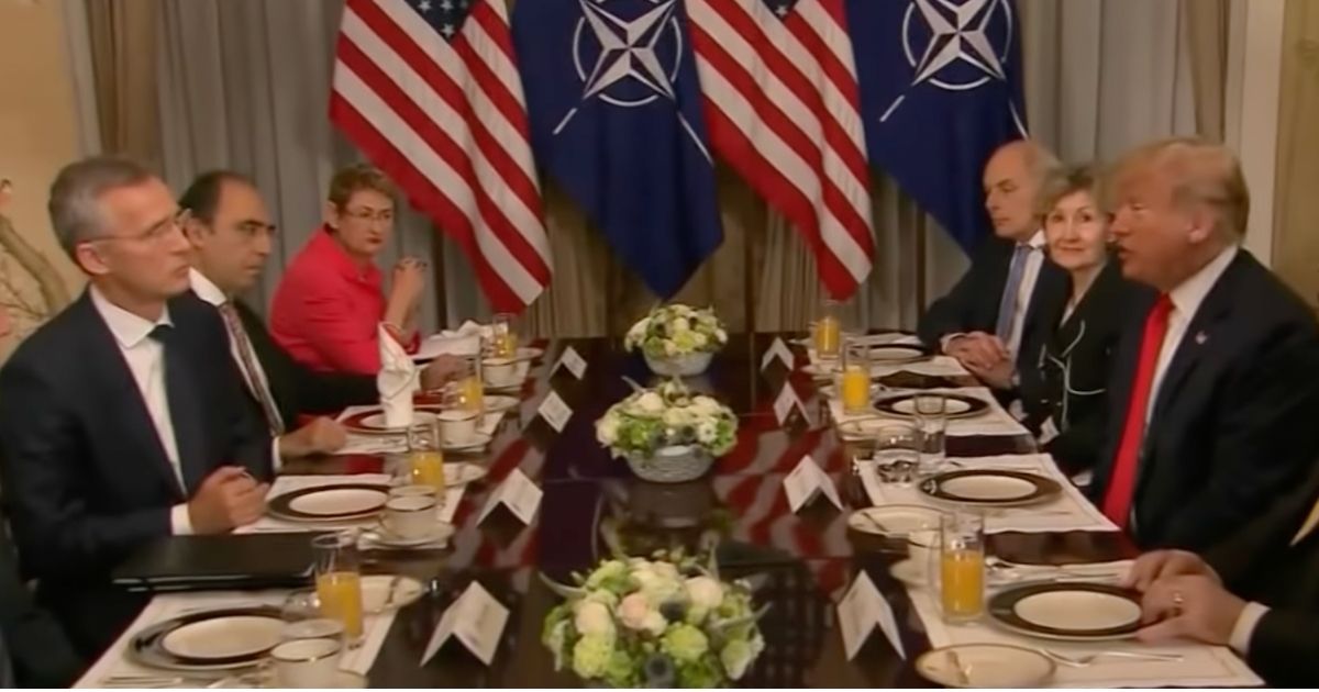 On July, 11, 2018, then President Donald Trump met with NATO Secretary General Jen Stoltenberg to discuss the Nord Stream 2 pipeline.