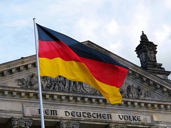 German Flag in Front of Building