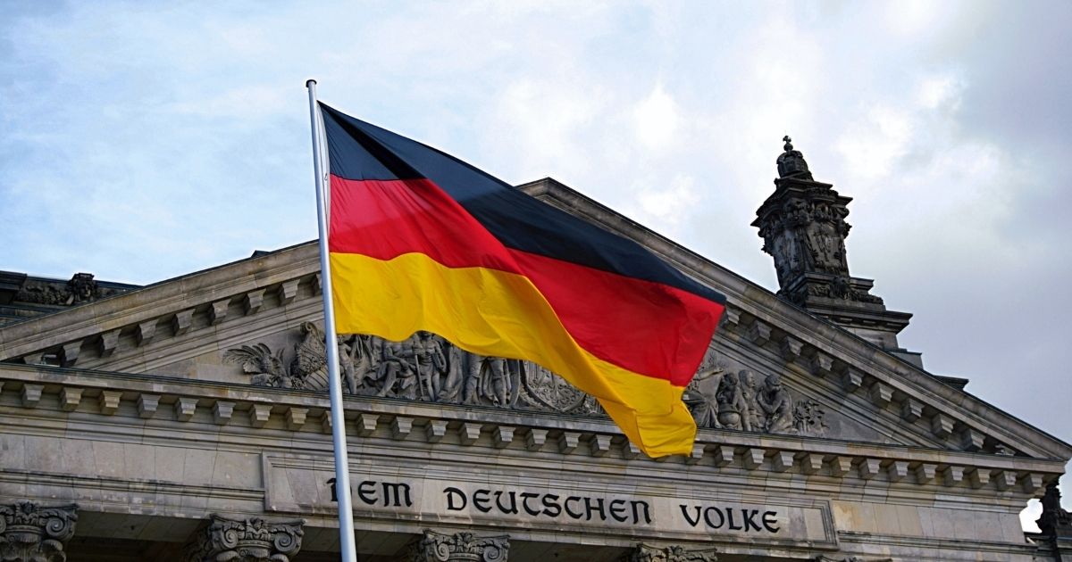 German Flag in Front of Building