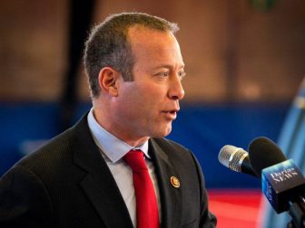 U.S. Rep. Josh Gottheimer of New Jersey addresses Soldiers, family, friends, elected officials, and the New Jersey National Guard.