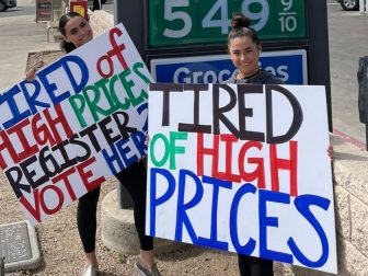 GOP volunteers in Arizona are registering voters at gas stations, hoping voters will make the connection between Biden's energy policies and rising gas prices.