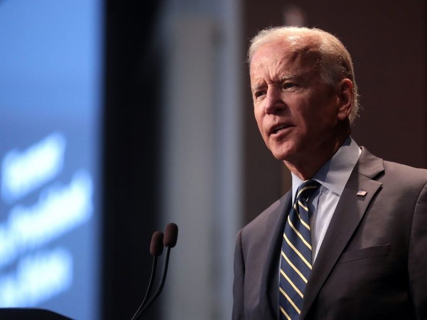 President Biden speaking with attendees at the 2019 Iowa Federation of Labor Convention in Altoona, Iowa.