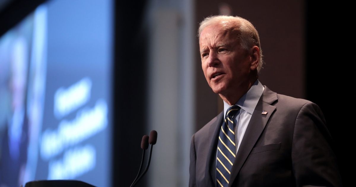 President Biden speaking with attendees at the 2019 Iowa Federation of Labor Convention in Altoona, Iowa.