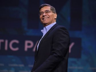 Xavier Becerra speaking with attendees at the 2019 California Democratic Party State Convention. (Gage Skidmore / Flickr)