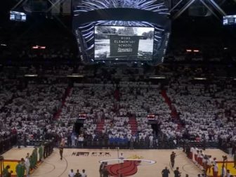 Before Wednesday's game against the Boston Celtics, the Miami Heat held a moment of silence for the school shooting in Uvalde, Texas, in which they urged fans to call their legislators and demand common sense voting laws.
