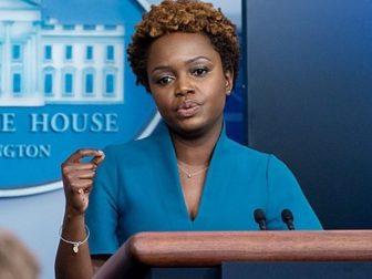 Karine Jean-Pierre, the future White House press secretary, held a briefing at the White House on July 30, 2021.