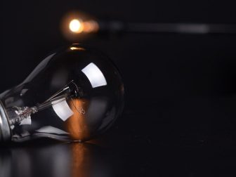 Clear Filament Bulb on Black Pad