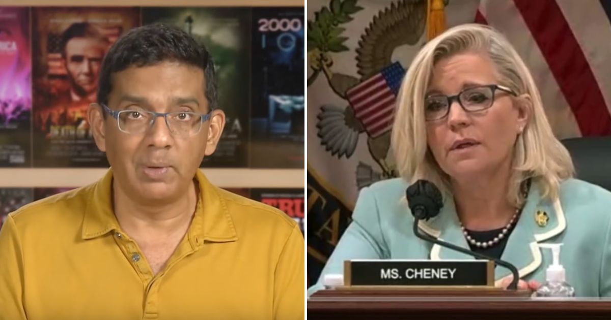 On Monday, Dinesh D'Souza, left, offered to the appear before the House Jan. 6 committee after GOP Rep. Liz Cheney, right, called his documentary "2000 Mules" debunked.