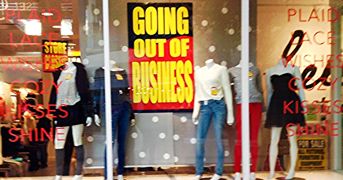 A clothing store going out of business.