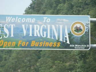 A Welcome sign in West Virginia