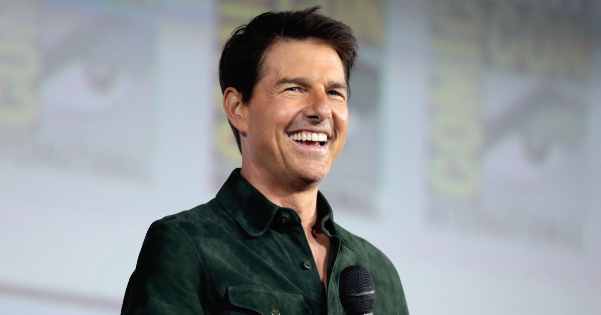 Tom Cruise speaking at the 2019 San Diego Comic Con International, for "Top Gun: Maverick", at the San Diego Convention Center in San Diego, California.