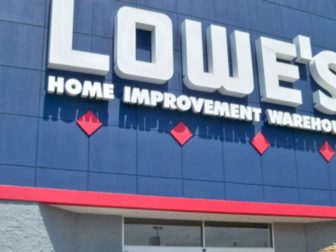 A Lowe's store front is seen in this photo.