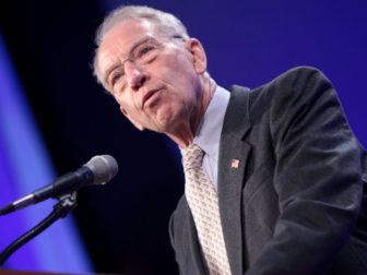 U.S. Senator Chuck Grassley speaking at the Iowa Republican Party's 2015 Lincoln Dinner at the Iowa Events Center in Des Moines, Iowa.