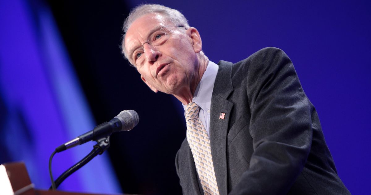 U.S. Senator Chuck Grassley speaking at the Iowa Republican Party's 2015 Lincoln Dinner at the Iowa Events Center in Des Moines, Iowa.