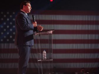 Governor Ron DeSantis speaking with attendees at the 2022 Student Action Summit at the Tampa Convention Center in Tampa, Florida.