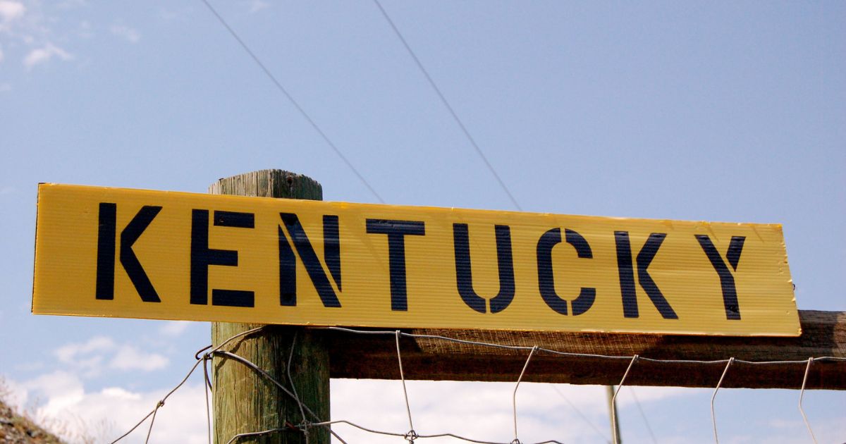 A Kentucky sign is seen in this photo.