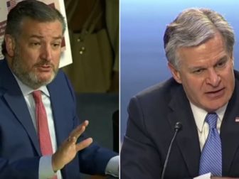 FBI Director Christopher Wray, right, admitted on Thursday to Sen. Ted Cruz of Texas, left, that the same agent in charge of the Detroit field office during the investigation into an alleged plot to kidnap Michigan Gov. Gretchen Whitmer now oversees the Washington, D.C., office.