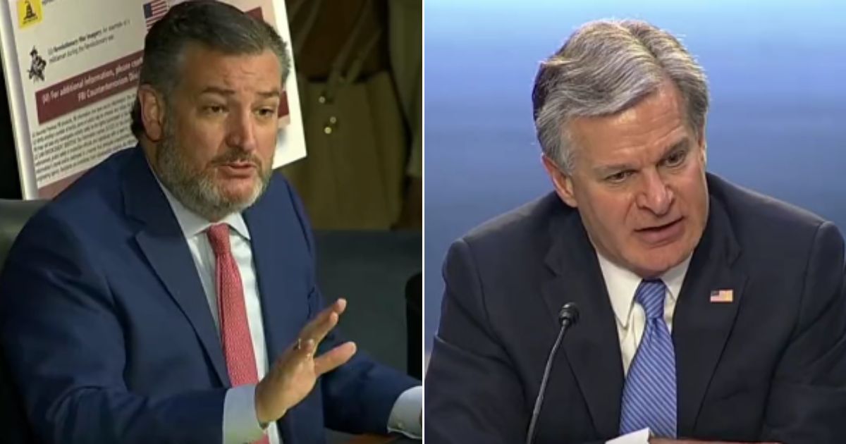 FBI Director Christopher Wray, right, admitted on Thursday to Sen. Ted Cruz of Texas, left, that the same agent in charge of the Detroit field office during the investigation into an alleged plot to kidnap Michigan Gov. Gretchen Whitmer now oversees the Washington, D.C., office.