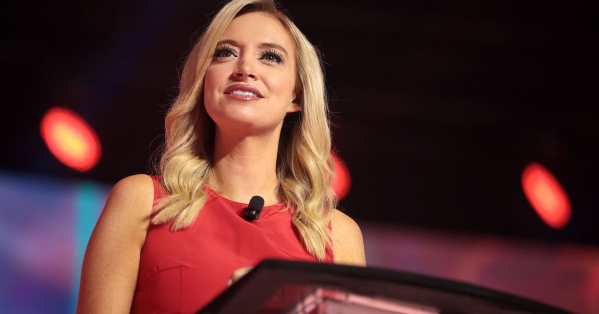 Former White House Press Secretary Kayleigh McEnany speaking with attendees at the 2022 Student Action Summit at the Tampa Convention Center in Tampa, Florida.