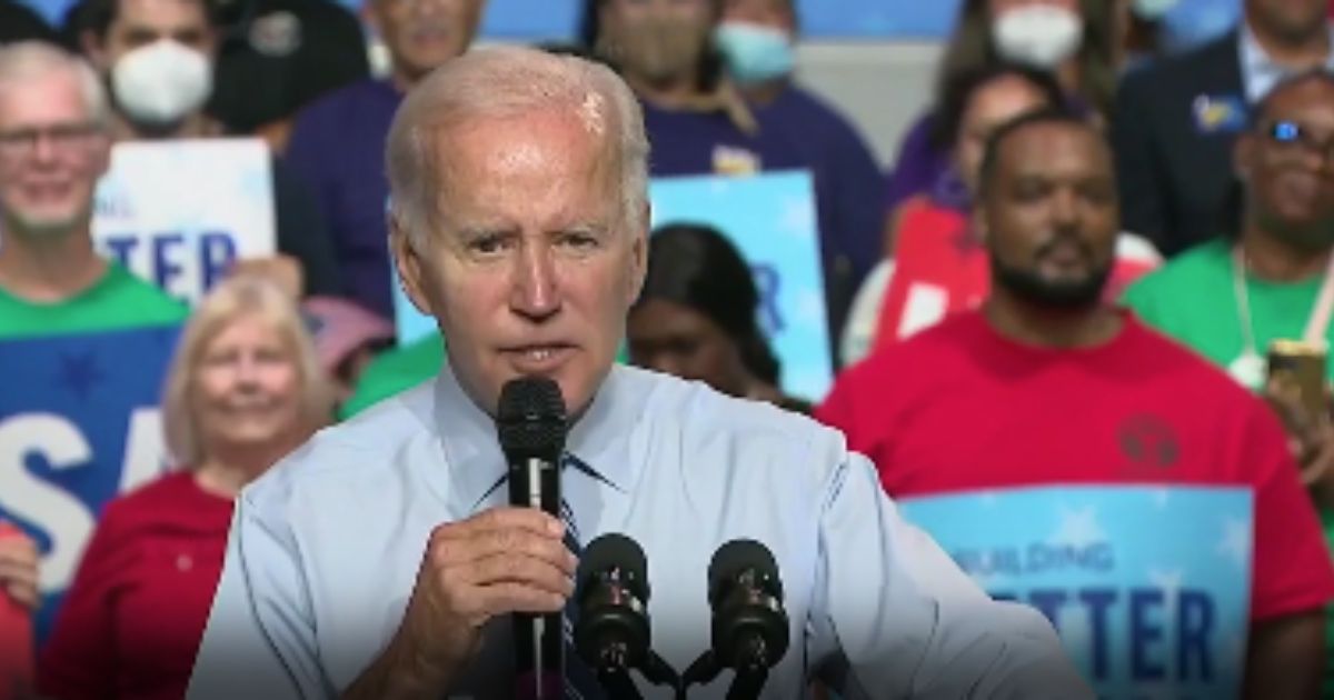 Joe Biden speaking to an audience.