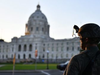 The Minnesota National Guard at the grounds of the state's capitol.