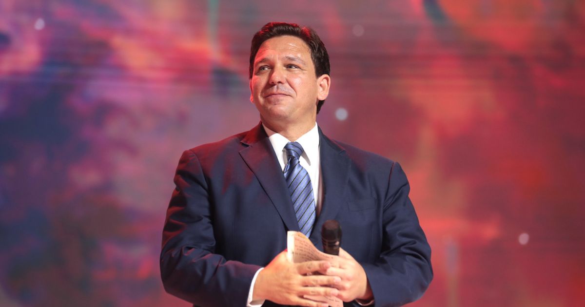 Governor Ron DeSantis speaking with attendees at the 2022 Student Action Summit at the Tampa Convention Center in Tampa, Florida.