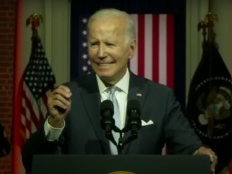 Biden gives a speech.