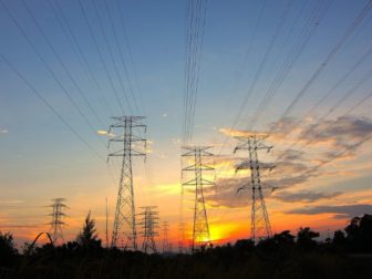 Picture of three power lines.