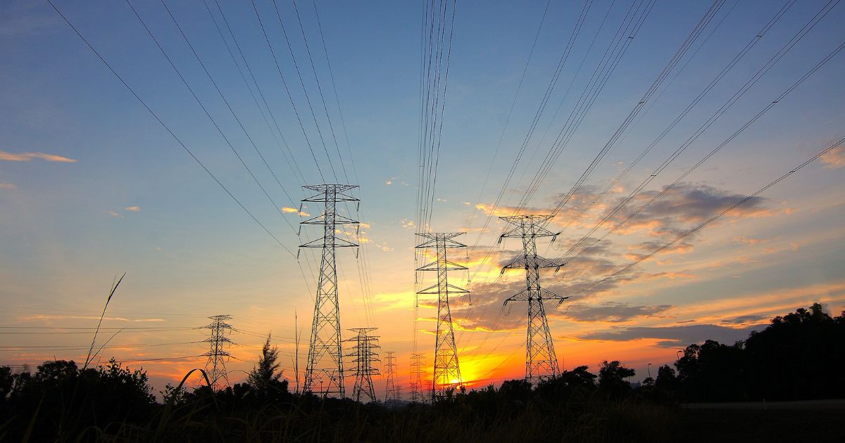 Picture of three power lines.