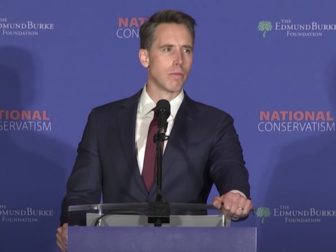 Senator Hawley speaking at a conference.