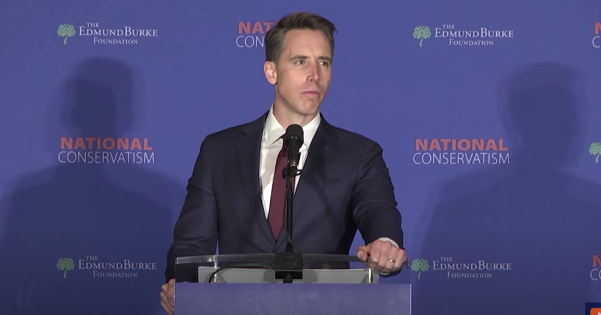 Senator Hawley speaking at a conference.