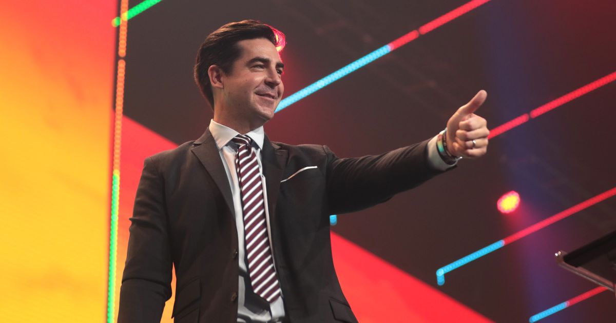 Jesse Watters speaking with attendees at the 2020 Student Action Summit hosted by Turning Point USA at the Palm Beach County Convention Center in West Palm Beach, Florida.