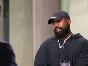 Ye talking with Tucker Carlson during an interview