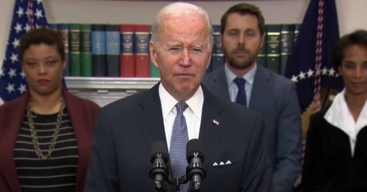 President Joe Biden delivers remarks from the White House.