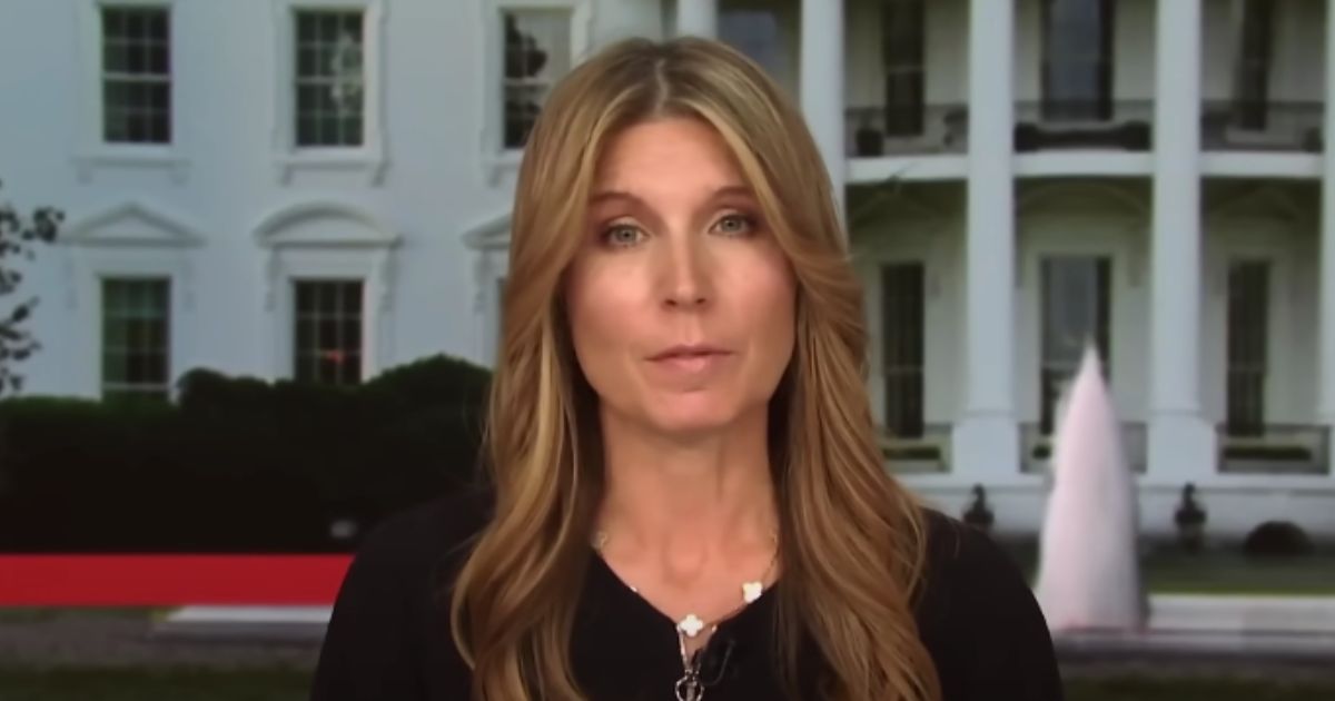 MSNBC host Nicolle Wallace is seen on Monday while interviewing Dem. Congressman Jim Himes.