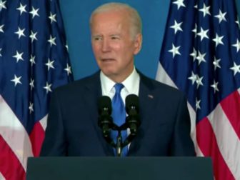 President Joe Biden took another pass at labeling Republicans a threat to democracy in a speech on Wednesday night.